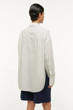 STAUD COLTON SHIRT IVORY MICRO STRIPE IVORYMICROSTRIPE Hot