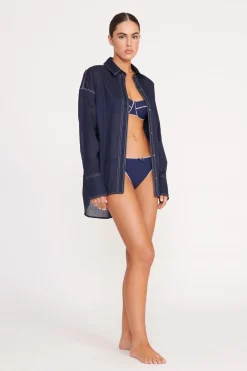 STAUD COLTON SHIRT  NAVY WHITE NAVYWHITE Clearance