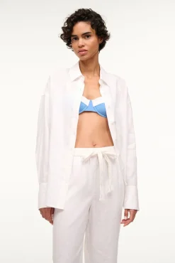 STAUD COLTON SHIRT   WHITE