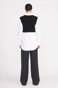 STAUD COOPER TOP  BLACK WHITE BLACKWHITE Hot