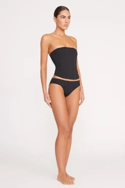 STAUD CORSAGE BIKINI BOTTOM   BLACK