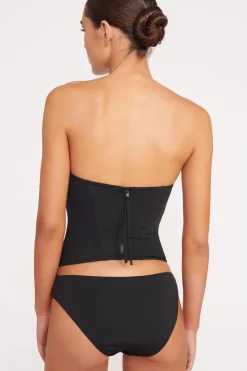 STAUD CORSAGE BIKINI BOTTOM   BLACK