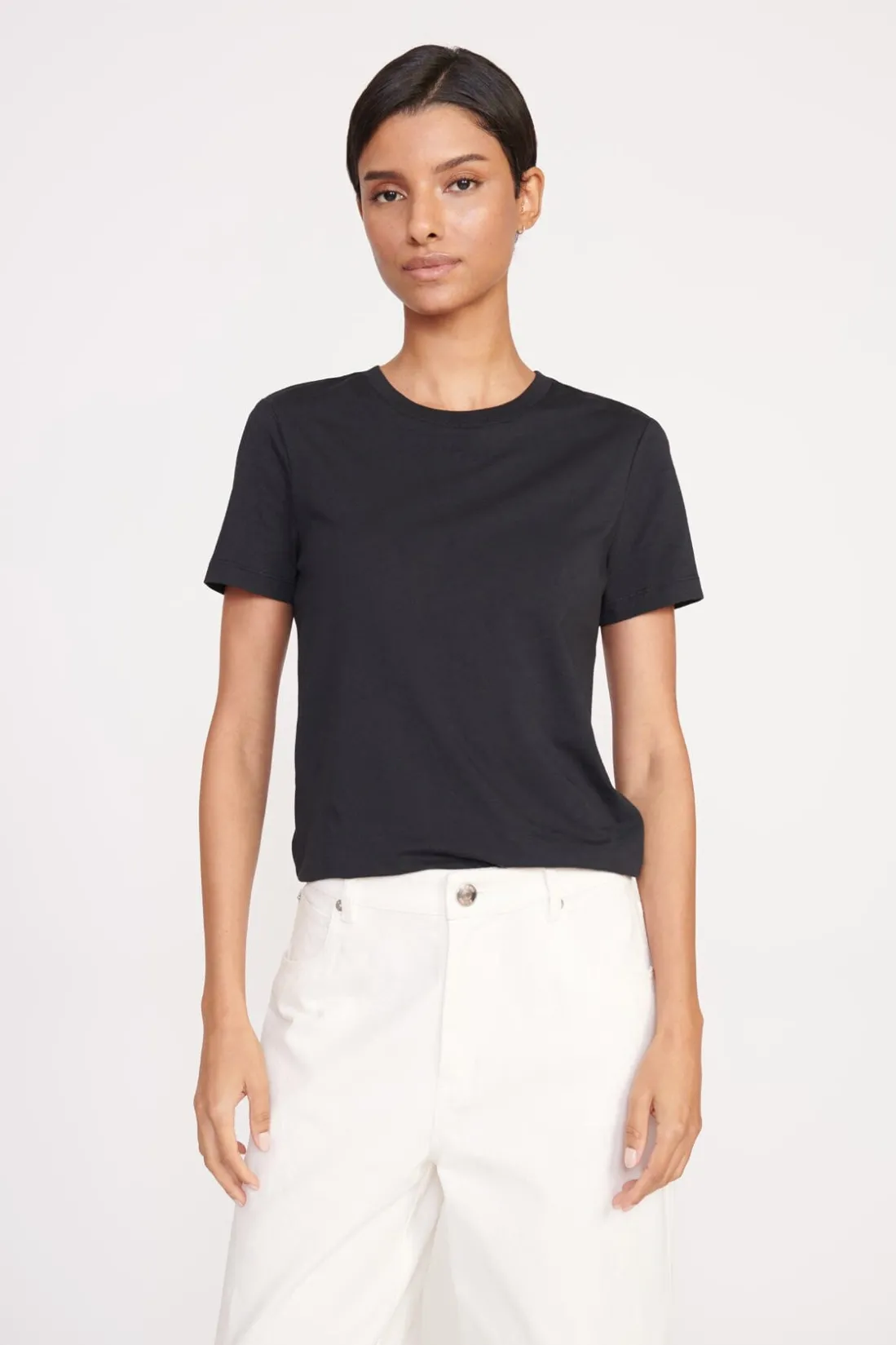 STAUD CREW NECK T SHIRT BLACK New