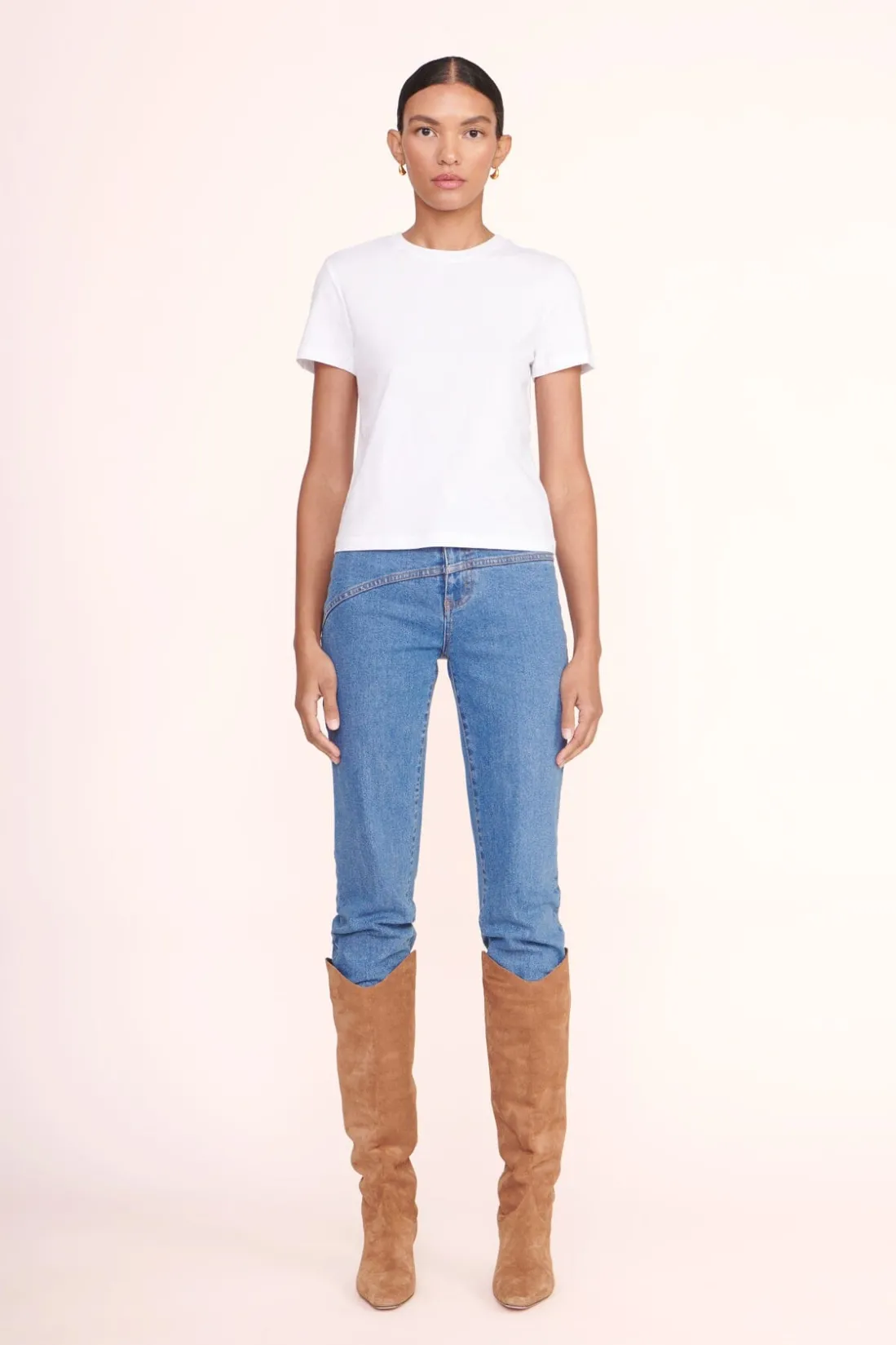 STAUD CREW NECK T SHIRT WHITE Outlet