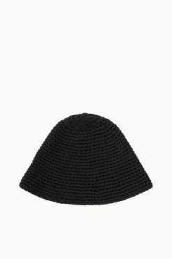 STAUD CROCHET HAT   BLACK New