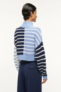 STAUD CROPPED HAMPTON SWEATER ADRIATIC STRIPE ADRIATICSTRIPE New