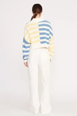 STAUD CROPPED HAMPTON SWEATER  BUTTERCUP SEASHORE STRIPE BUTTERCUPSEASHORESTRIPE Sale