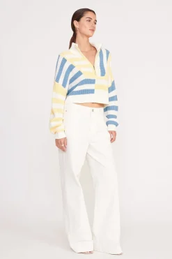 STAUD CROPPED HAMPTON SWEATER  BUTTERCUP SEASHORE STRIPE BUTTERCUPSEASHORESTRIPE Sale