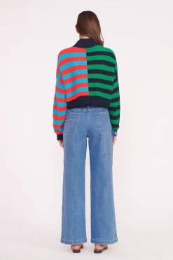 STAUD CROPPED HAMPTON SWEATER  CABANA STRIPE MULTI CABANASTRIPEMULTI Hot