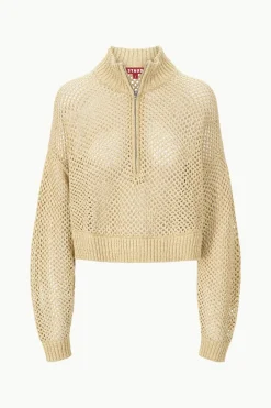 STAUD CROPPED HAMPTON SWEATER   NATURAL New