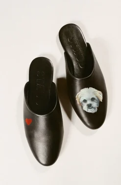 STAUD CUSTOM ABBY SLIPPER   BLACK New