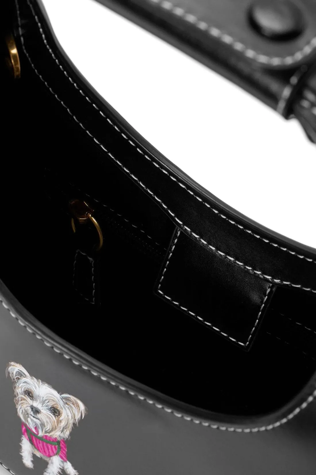 STAUD CUSTOM MINI MOON BAG BLACK Outlet