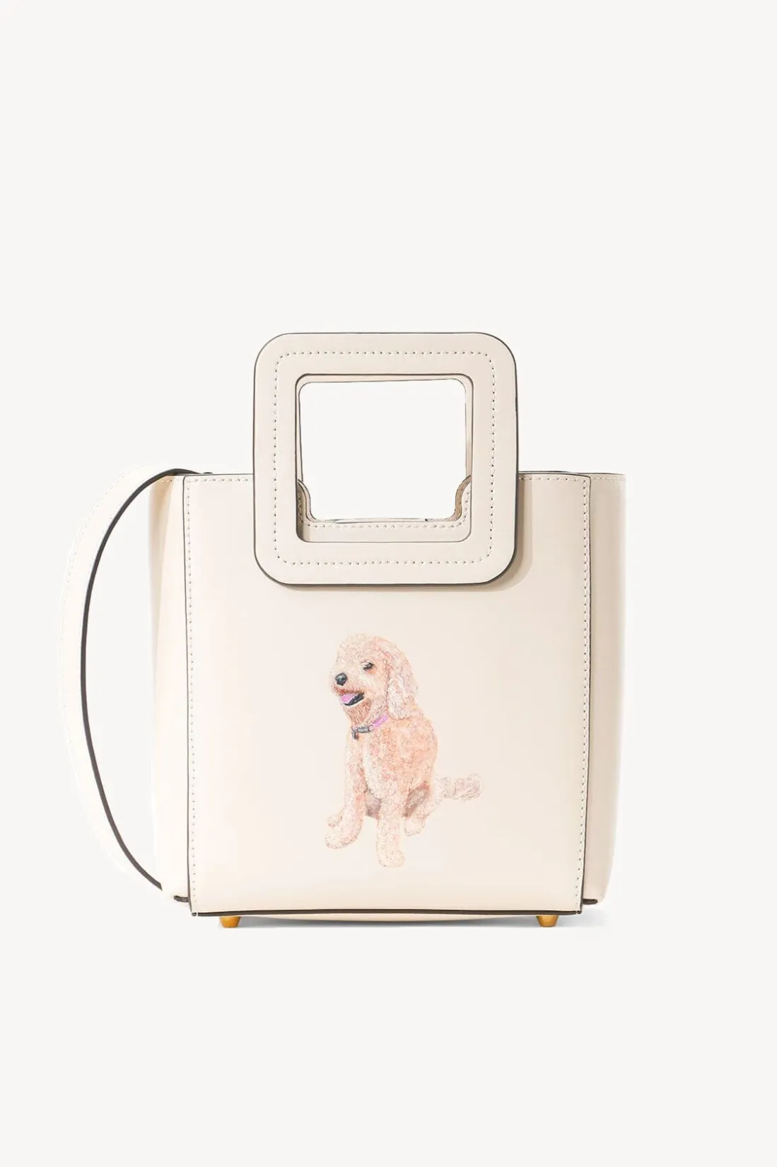 STAUD CUSTOM MINI SHIRLEY LEATHER BAG CREAM CREAMCONTRAST Sale