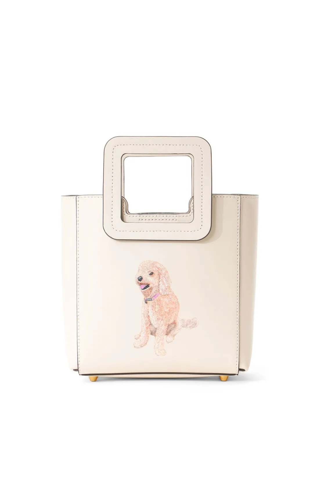 STAUD CUSTOM MINI SHIRLEY LEATHER BAG CREAM CREAMCONTRAST Sale