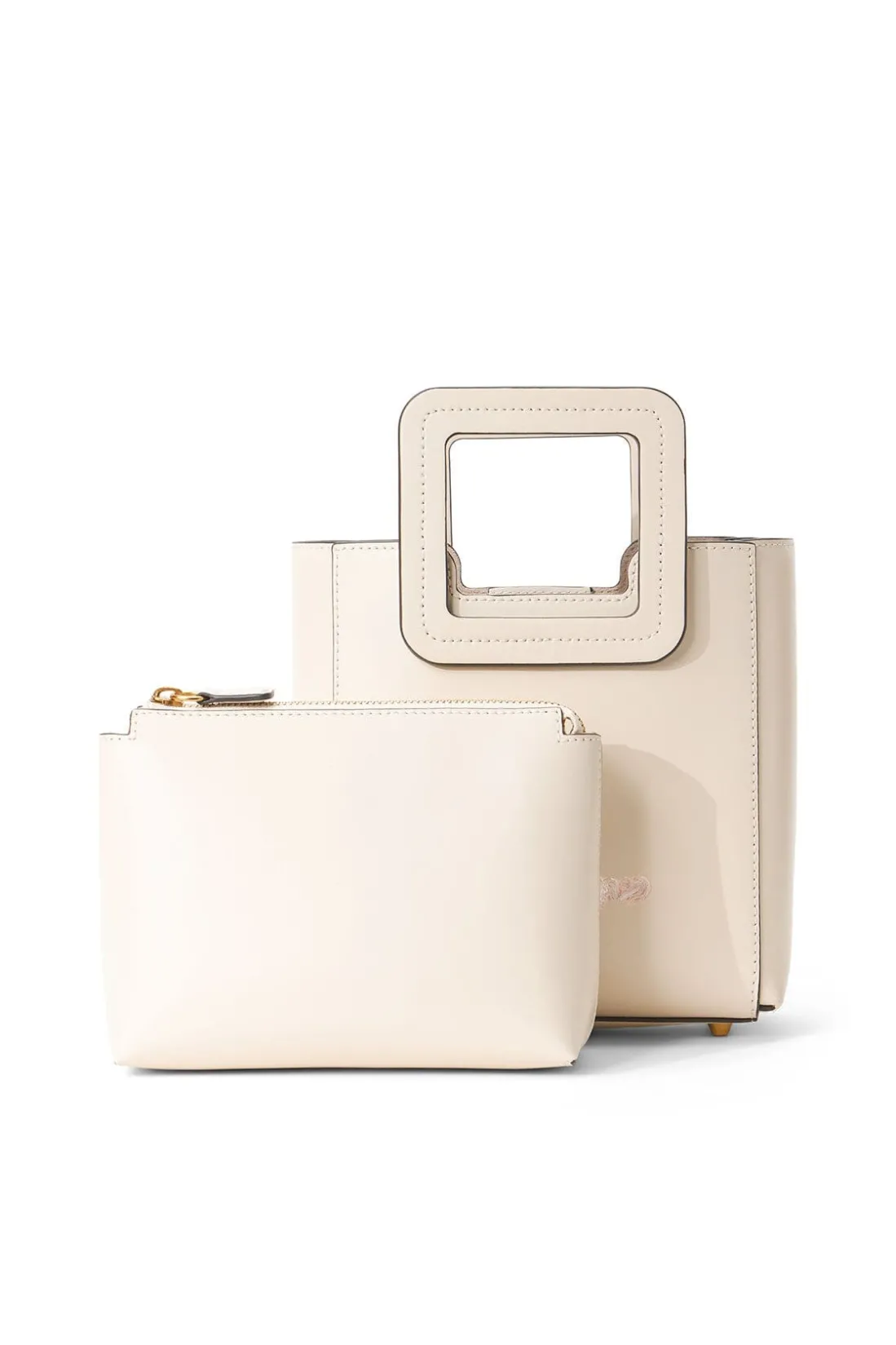 STAUD CUSTOM MINI SHIRLEY LEATHER BAG CREAM CREAMCONTRAST Sale