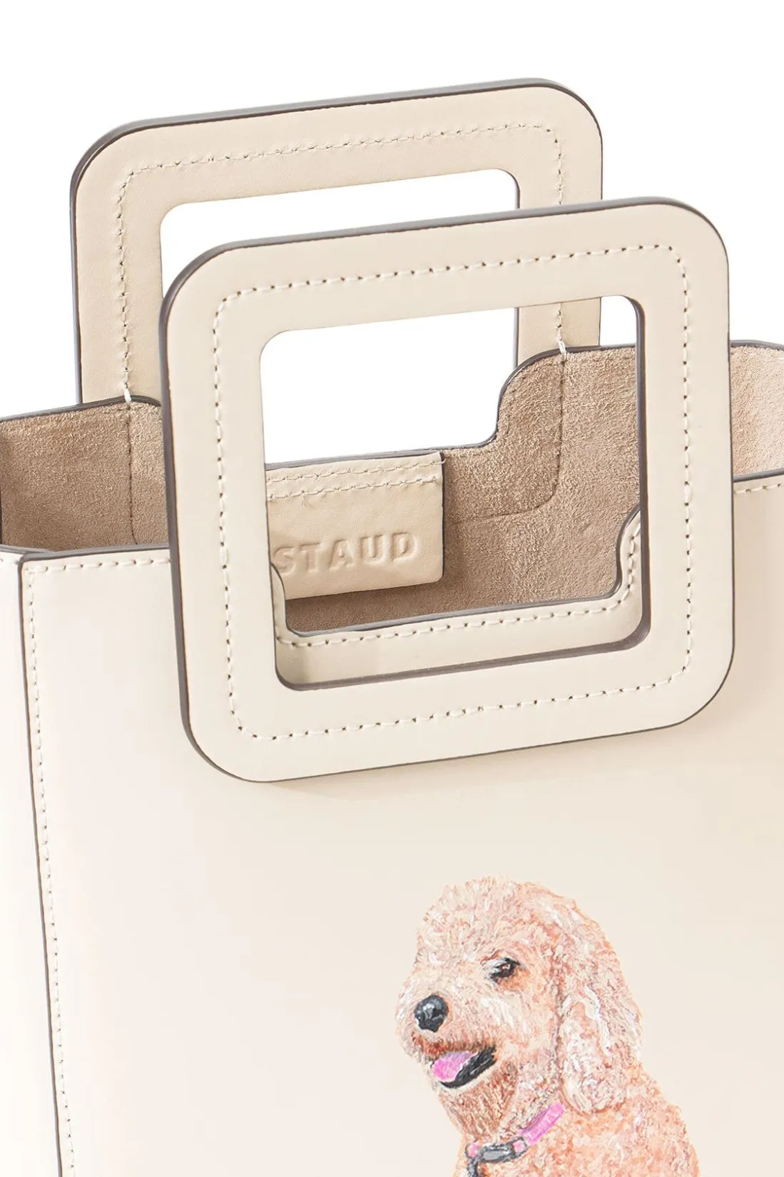 STAUD CUSTOM MINI SHIRLEY LEATHER BAG CREAM CREAMCONTRAST Sale