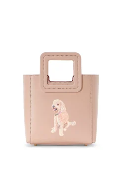 STAUD CUSTOM MINI SHIRLEY LEATHER BAG   BLUSH New
