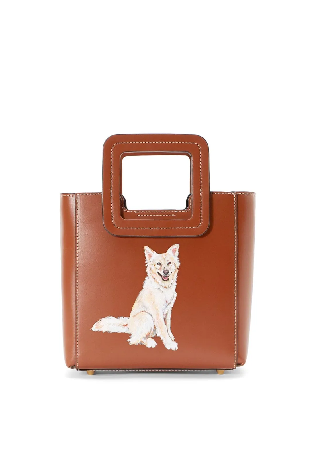 STAUD CUSTOM MINI SHIRLEY LEATHER BAG TAN Hot