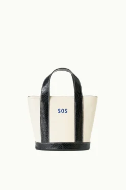 STAUD CUSTOM MONOGRAM ALLORA MINI TOTE  CREAM BLACK CREAMBLACK New