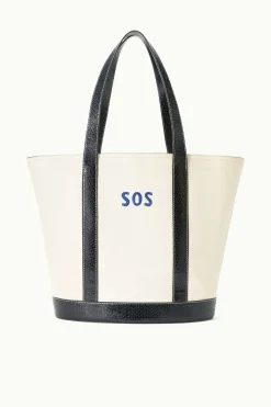 STAUD CUSTOM MONOGRAM ALLORA TOTE  CREAM BLACK CREAMBLACK Discount