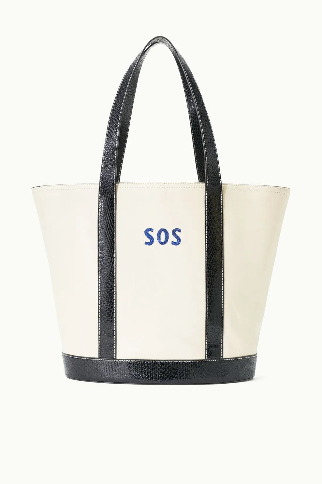 STAUD CUSTOM MONOGRAM ALLORA TOTE CREAM BLACK CREAMBLACK Discount