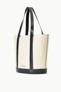 STAUD CUSTOM MONOGRAM ALLORA TOTE CREAM BLACK CREAMBLACK Discount