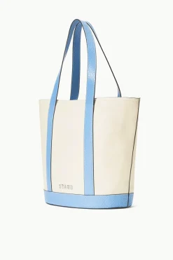 STAUD CUSTOM MONOGRAM ALLORA TOTE  CREAM BLUE CREAMSTAUDBLUE New