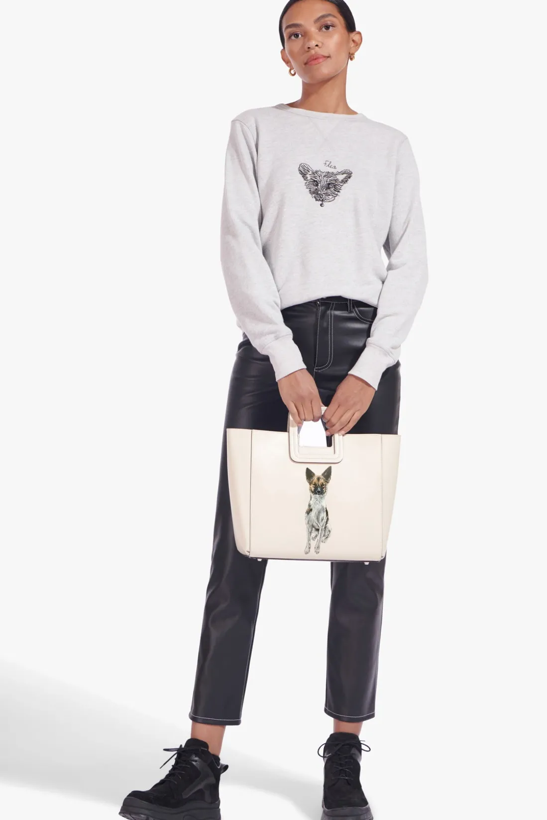 STAUD CUSTOM SHIRLEY LEATHER BAG CREAM Clearance