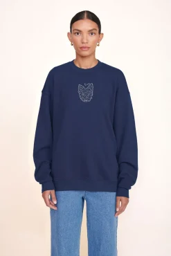 STAUD CUSTOM x C.BONZ OVERSIZED SWEATSHIRT   NAVY