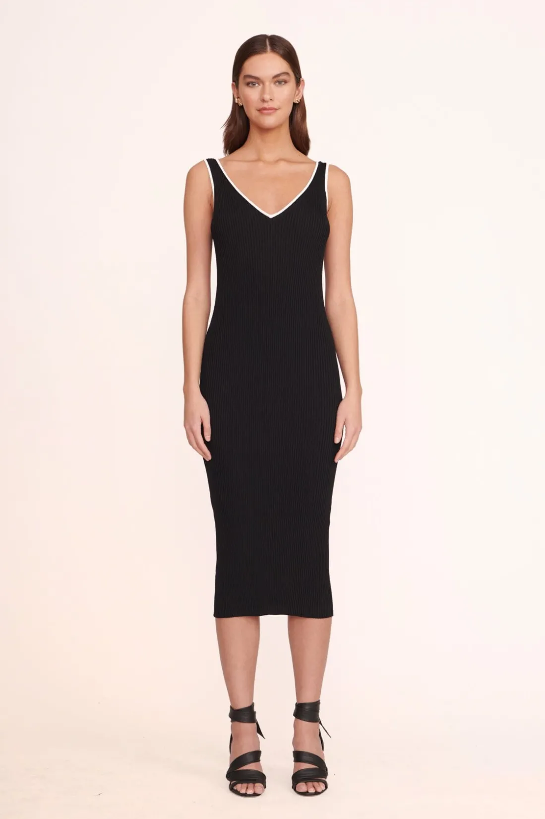 STAUD DANA DRESS BLACK BLACKWHITE New