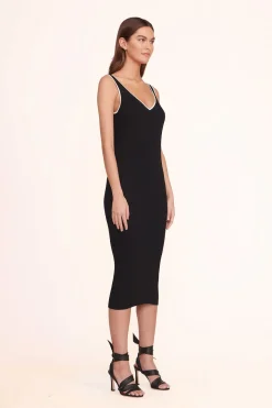 STAUD DANA DRESS  BLACK BLACKWHITE New