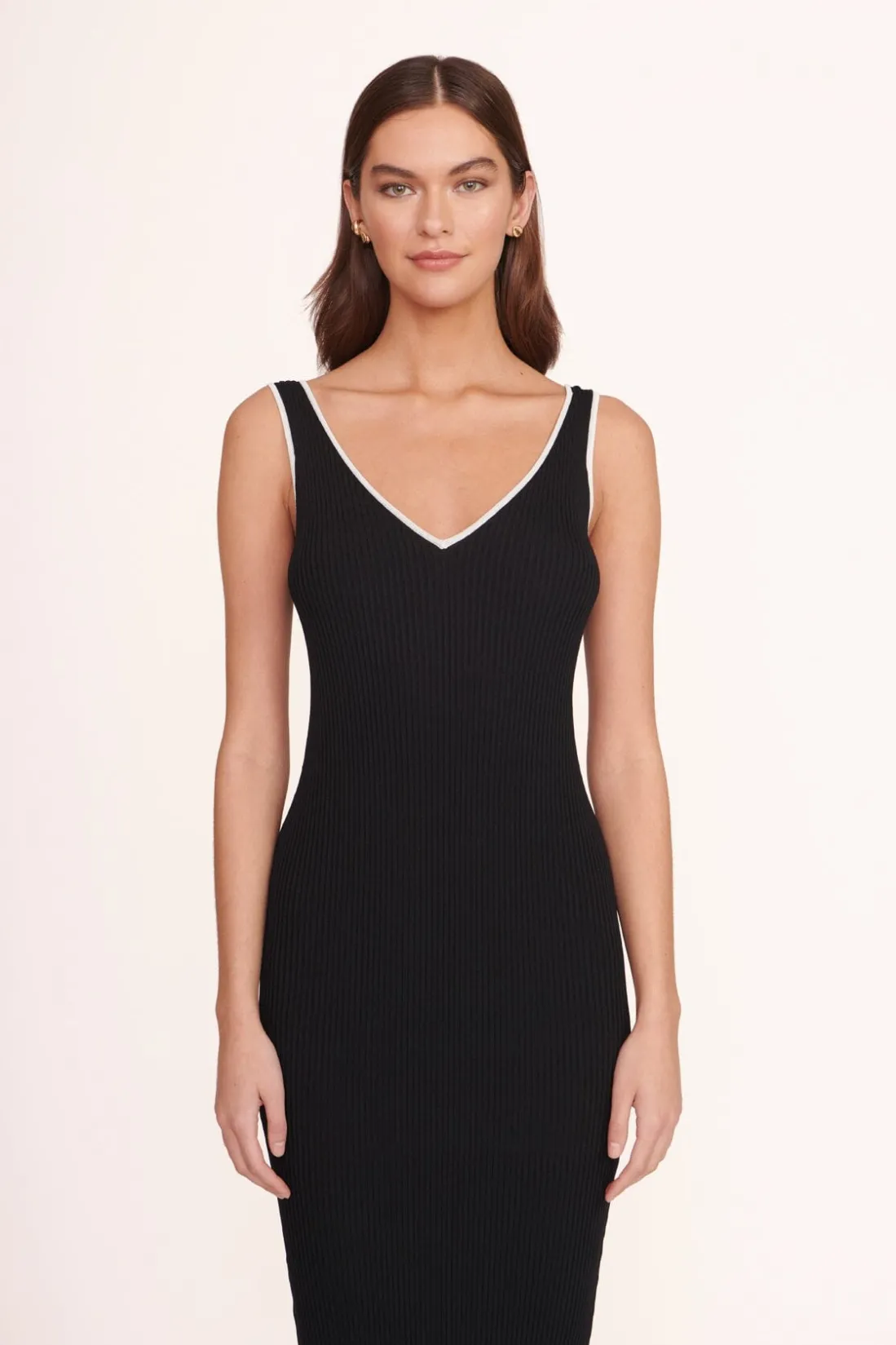 STAUD DANA DRESS BLACK BLACKWHITE New