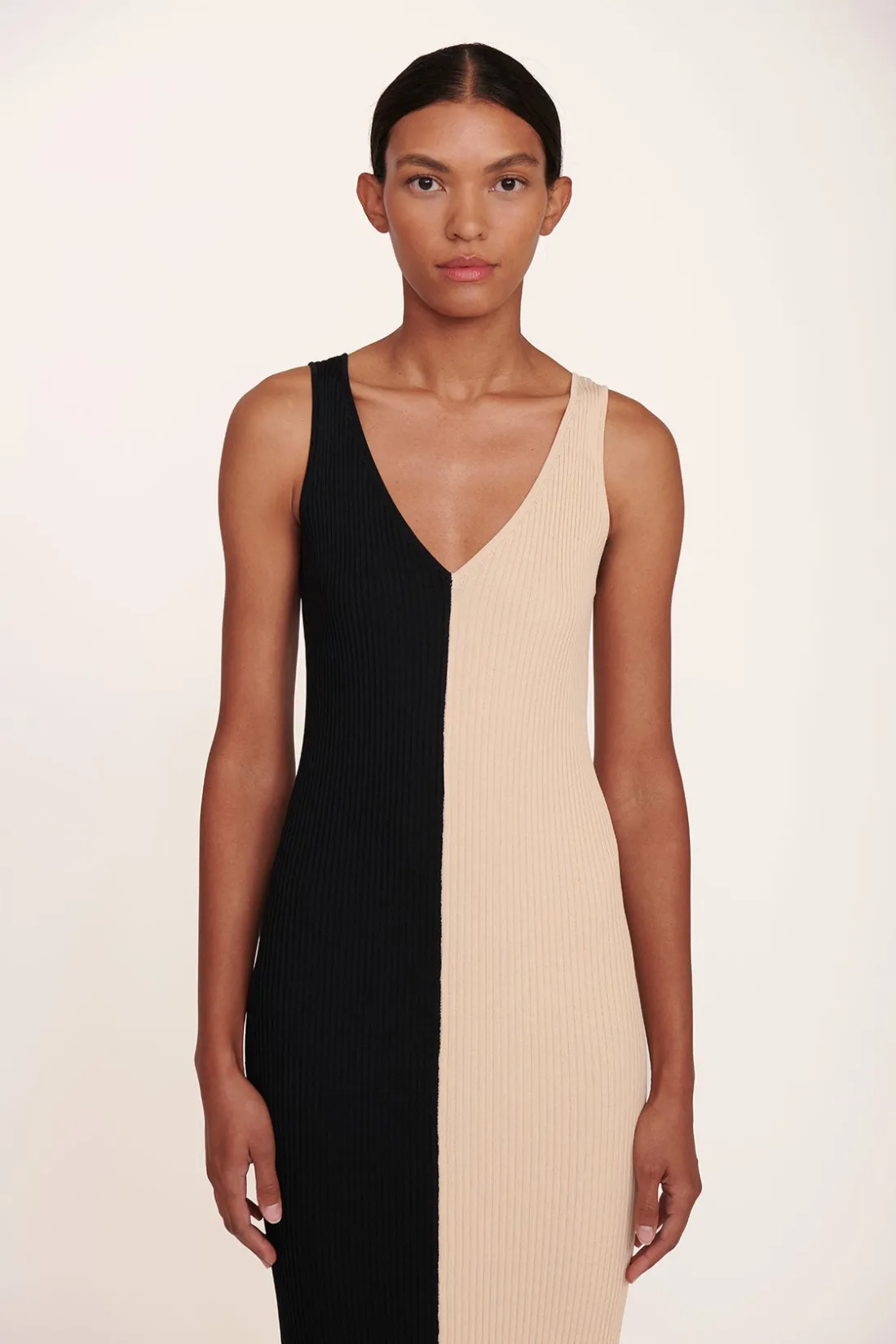 STAUD DANA DRESS BUFF BLACK BUFFBLACK