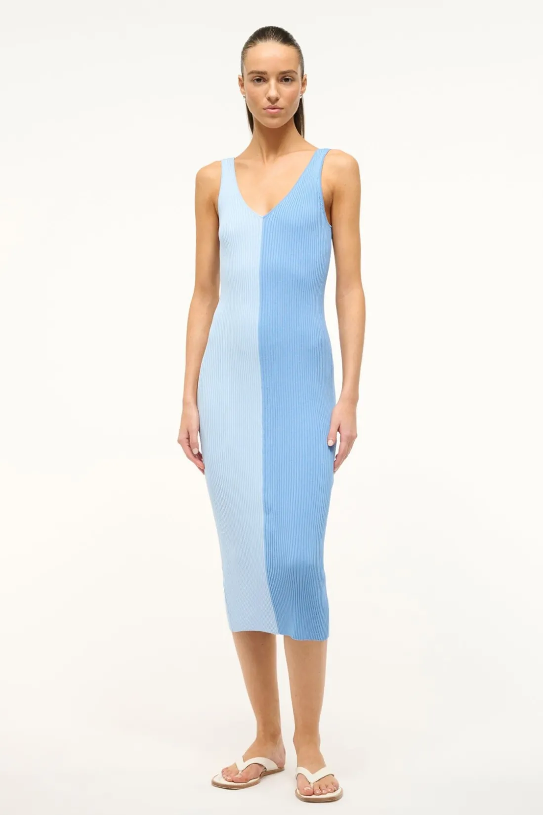 STAUD DANA DRESS PERIWINKLE MULTI PERIWINKLEMULTI