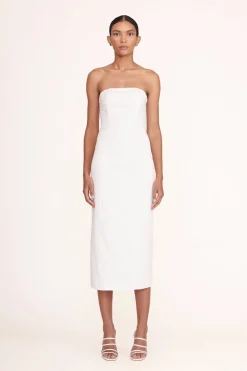 STAUD DANIELA DRESS   WHITE New