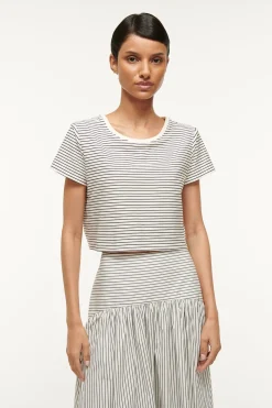 STAUD DEAN T-SHIRT  IVORY MICRO STRIPE IVORYMICROSTRIPE Discount