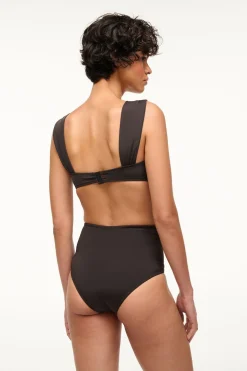 STAUD DECLAN HIGH RISE BIKINI BOTTOM   BLACK Clearance