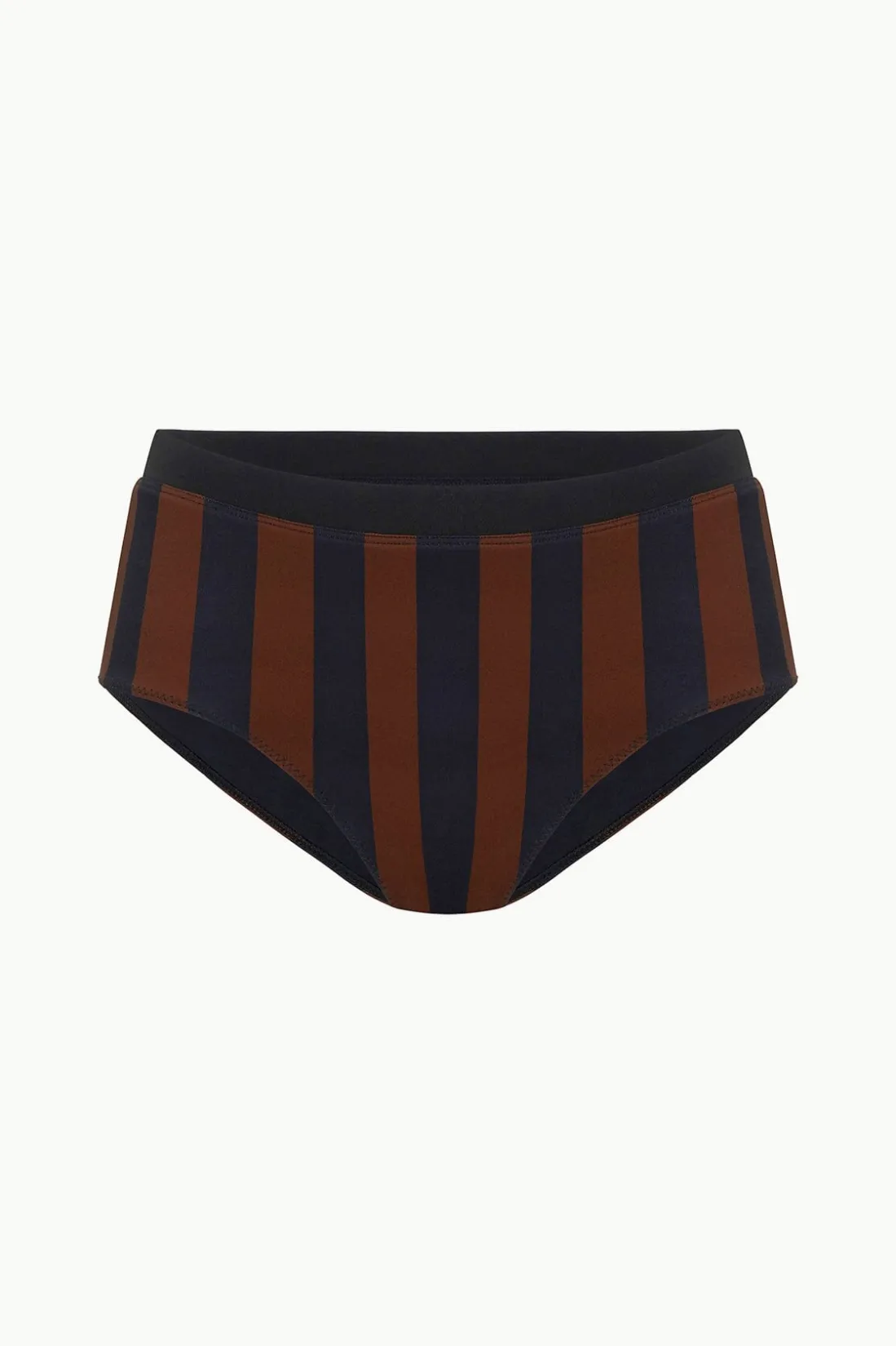 STAUD DEVON HIGH RISE BIKINI BOTTOM BLACK TAN SEASHORE STRIPE BLACKTANSEASHORESTRIPE New