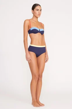 STAUD DEVON HIGH RISE BIKINI BOTTOM  NAVY COLORBLOCK NAVYCOLORBLOCK Sale