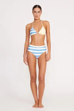 STAUD DEVON HIGH RISE BIKINI BOTTOM BUTTERCUP SEASHORE STRIPE BUTTERCUPSEASHORESTRIPE