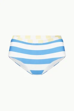 STAUD DEVON HIGH RISE BIKINI BOTTOM  BUTTERCUP SEASHORE STRIPE BUTTERCUPSEASHORESTRIPE