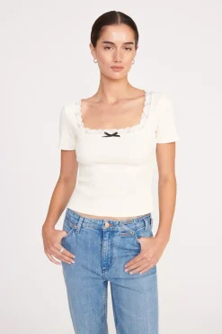 STAUD DIXIE TOP   IVORY New