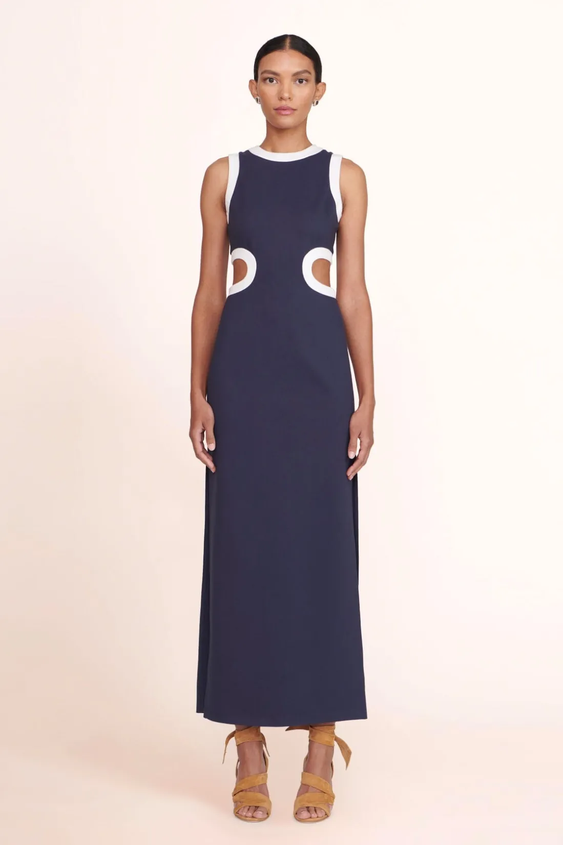 STAUD DOLCE DRESS NAVY WHITE NAVYWHITE Online
