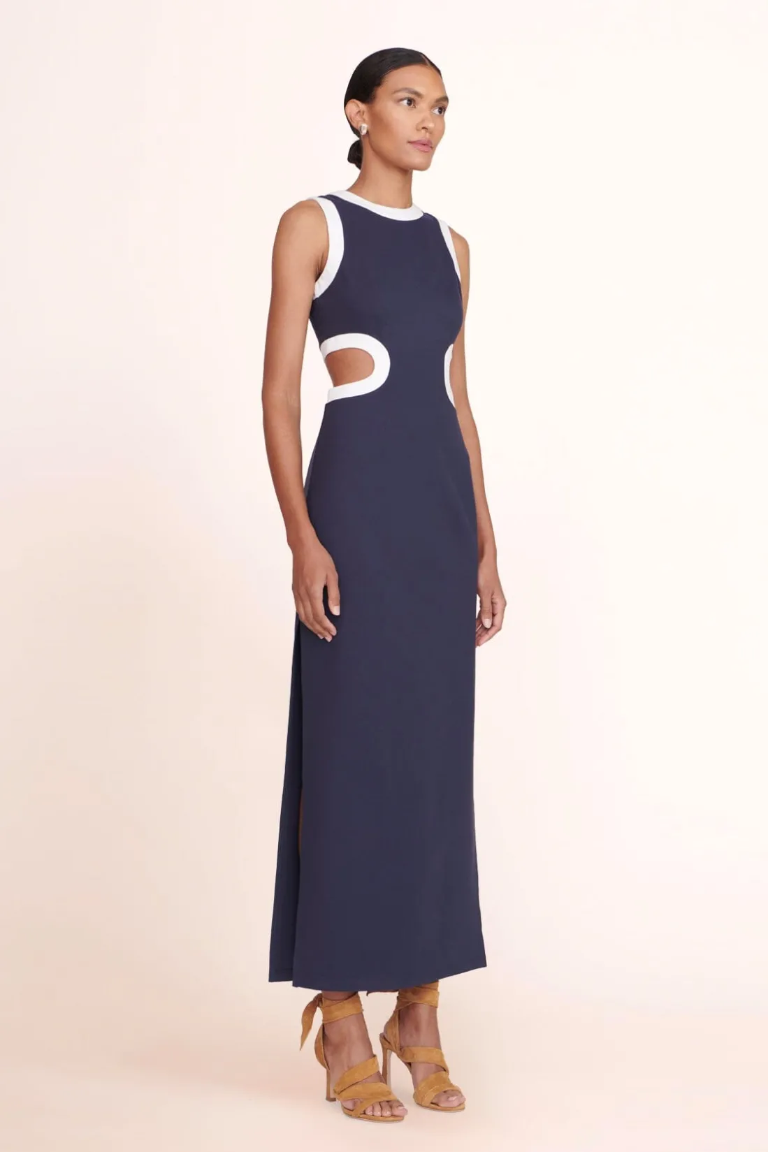 STAUD DOLCE DRESS NAVY WHITE NAVYWHITE Online