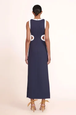 STAUD DOLCE DRESS NAVY WHITE NAVYWHITE Online