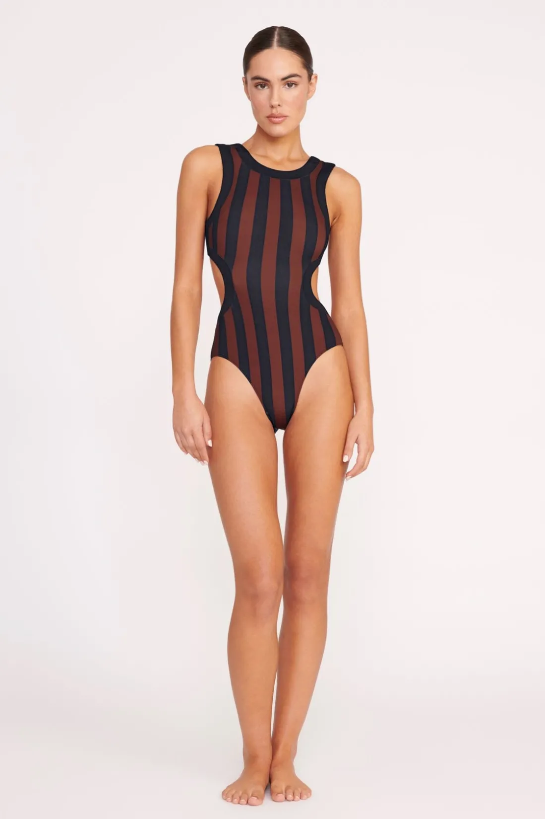 STAUD DOLCE ONE PIECE BLACK TAN SEASHORE STRIPE BLACKTANSEASHORESTRIPE Outlet