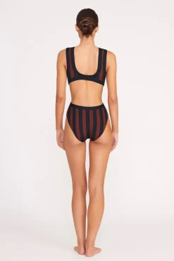 STAUD DOLCE ONE PIECE BLACK TAN SEASHORE STRIPE BLACKTANSEASHORESTRIPE Outlet