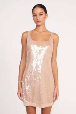 STAUD ECLIPSE DRESS   BEIGE Clearance