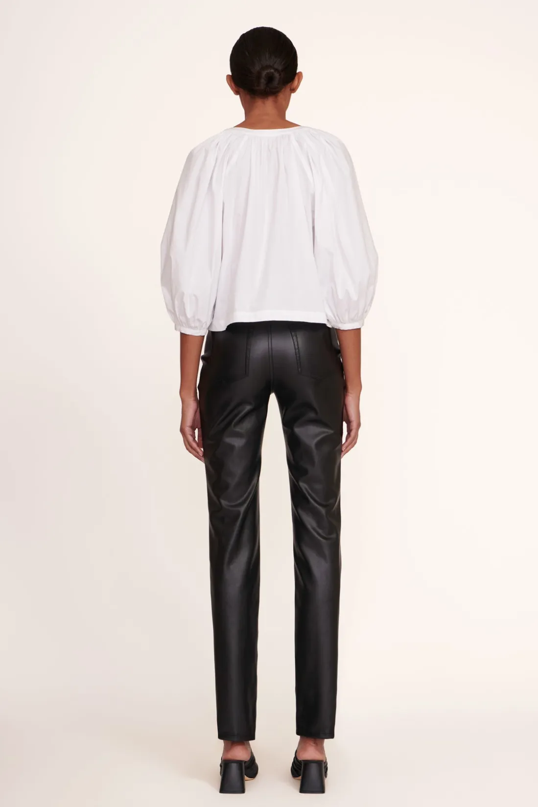 STAUD ELLIOT PANT VEGAN LEATHER BLACK Discount