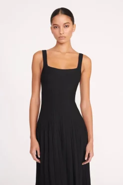STAUD ELLISON DRESS   BLACK